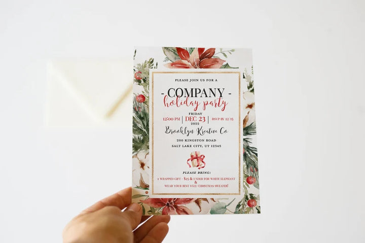 Company Christmas Party Invitation - Company Holiday Party - Corporate Christmas Party Invite - Work Christmas Party Invitation - Work Xmas Invite
