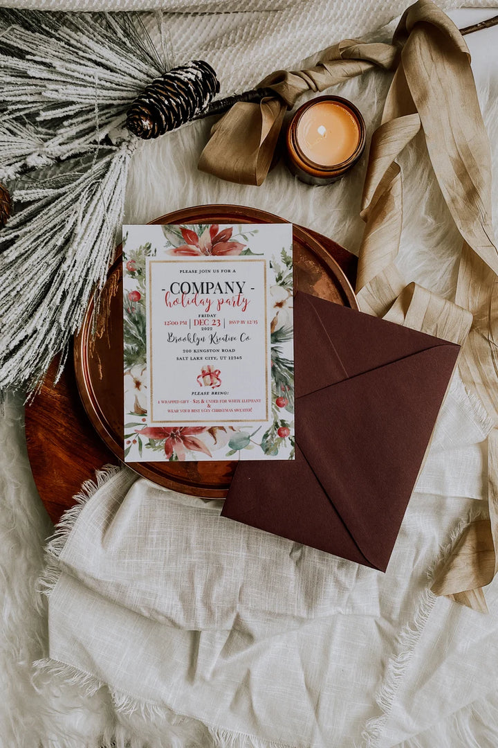 Company Christmas Party Invitation - Company Holiday Party - Corporate Christmas Party Invite - Work Christmas Party Invitation - Work Xmas Invite