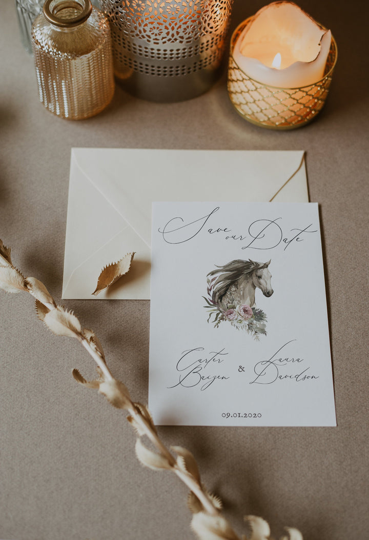 Equestrian Wedding Save the Date - Horse Wedding Save the Date - Country Wedding Save the Date - Ranch Wedding Save the Date - Rancher Wed