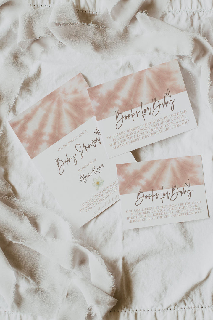 Neutral Boho Tie Dye Invitation - Neutral Tie Dye Bridal Shower Invitation - Boho Tie Dye Invitation - Tan Tie Dye Baby Shower Invitation