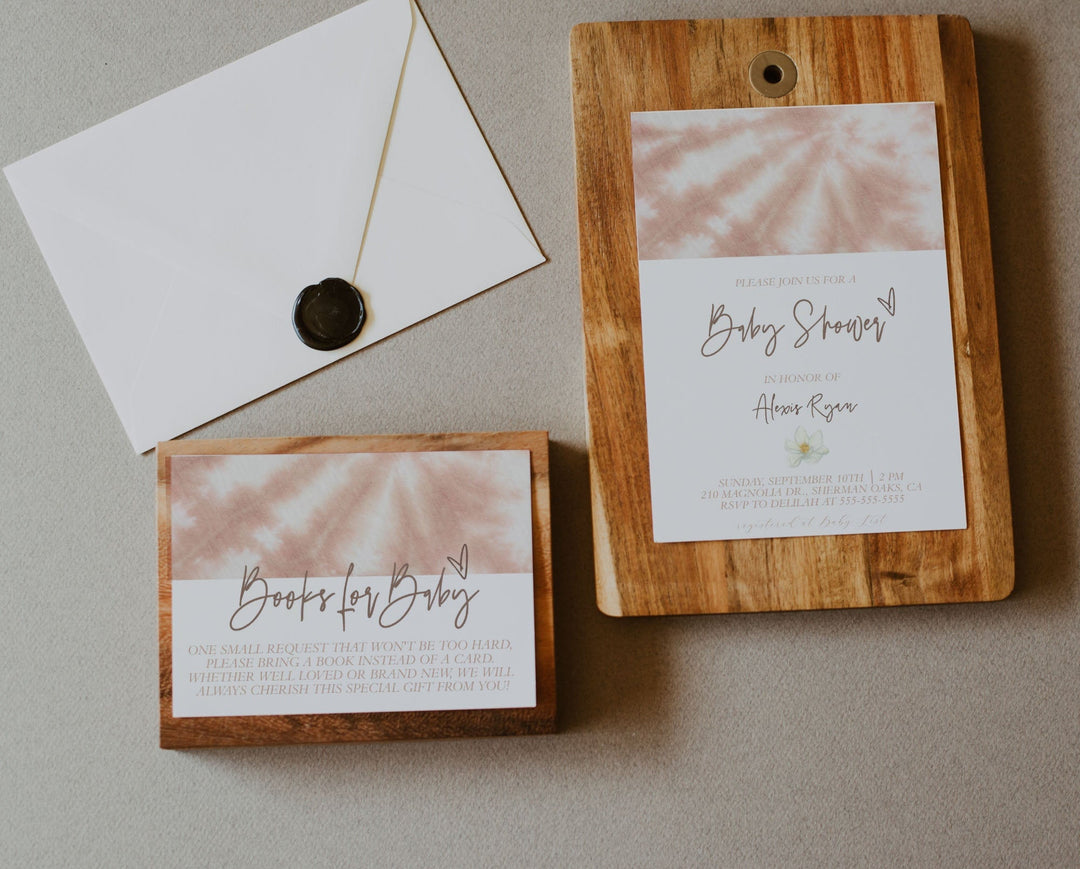 Neutral Boho Tie Dye Invitation - Neutral Tie Dye Bridal Shower Invitation - Boho Tie Dye Invitation - Tan Tie Dye Baby Shower Invitation