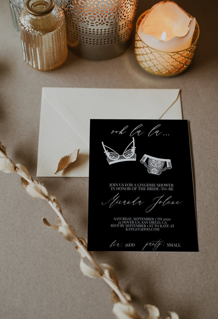 Bachelorette Lingerie Shower Invitation - Girls Night Lingerie Party - Bachelorette Party Invitations - Printable Bachelorette Invitations