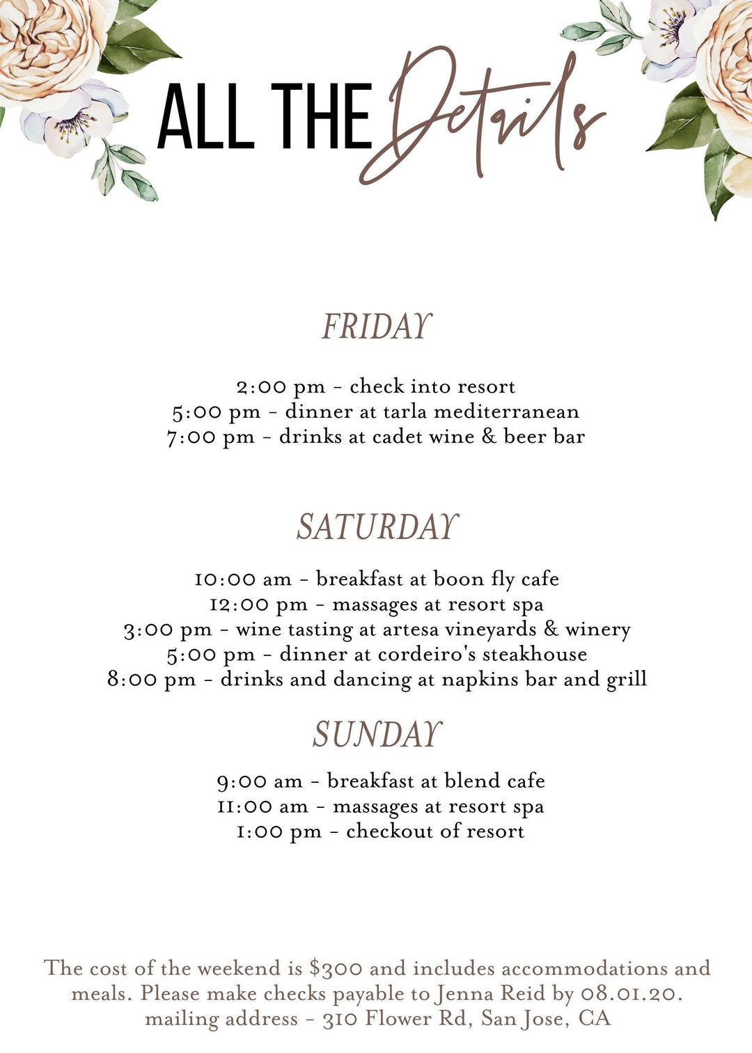 Bachelerotte Weekend Invitation Template - Winery Bachelorette Party Invitation - Bachelorette Weekend Itinerary - Bachelorette Ideas