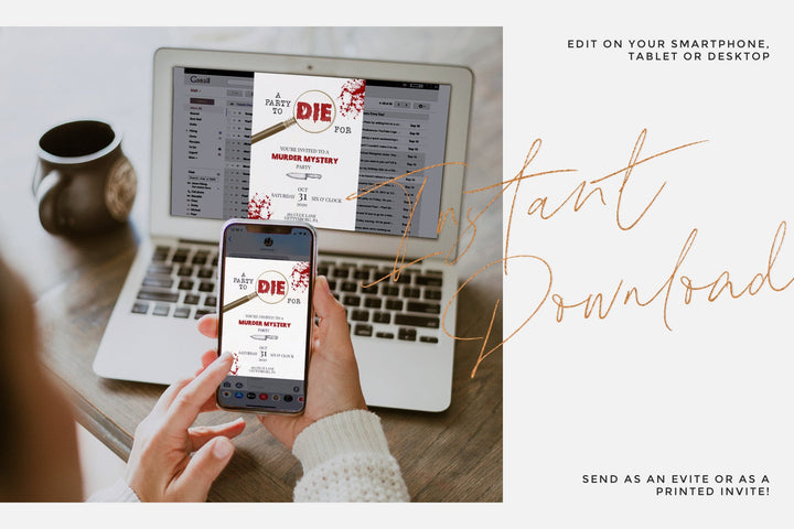 Murder Mystery Party Invitation - Murder Mystery Dinner Party Invitation - Halloween Party Invitation - Halloween Clue Murder Mystery Invite