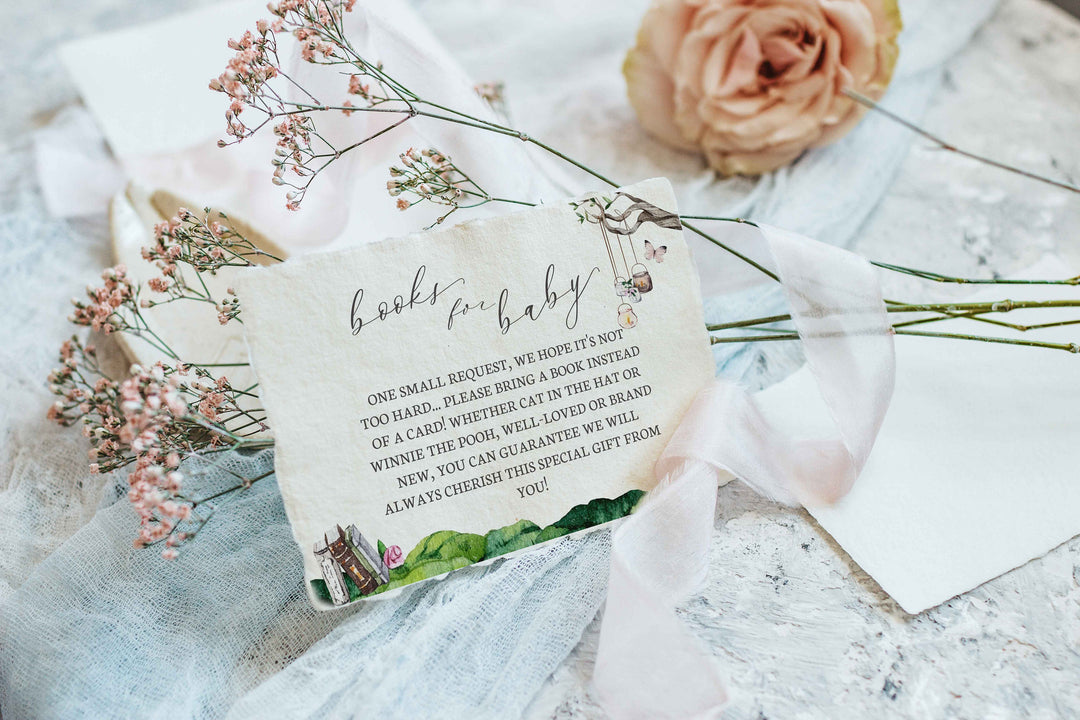 Butterfly Baby Shower Invitation - Secret Garden Baby Shower Invitation - Enchanted Forest Books for Baby Card - Woodland Baby Shower