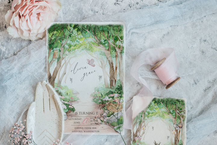 Woodland Secret Fairy Garden Forest Birthday Invitation - Boho Enchanted Forest Woodland Birthday Invitation - Printable Invitation - Fairy