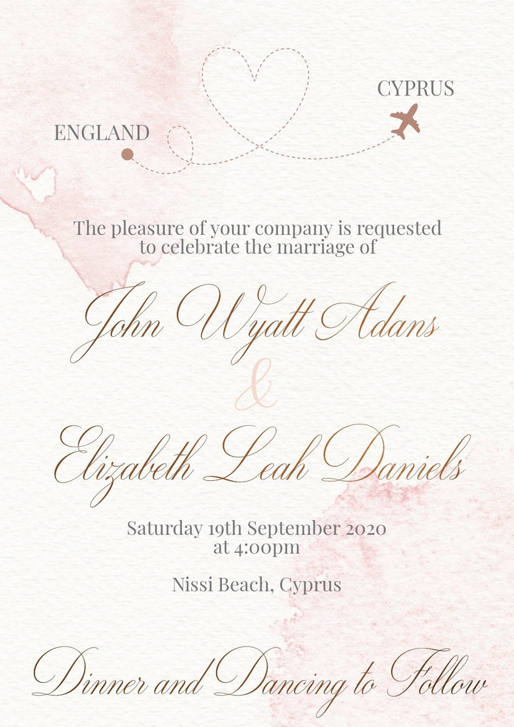 Destination Wedding Invitation - Blush Pink Destination Wedding Suite - Blush and Gold Destination Wedding Invitation - Wedding Abroad