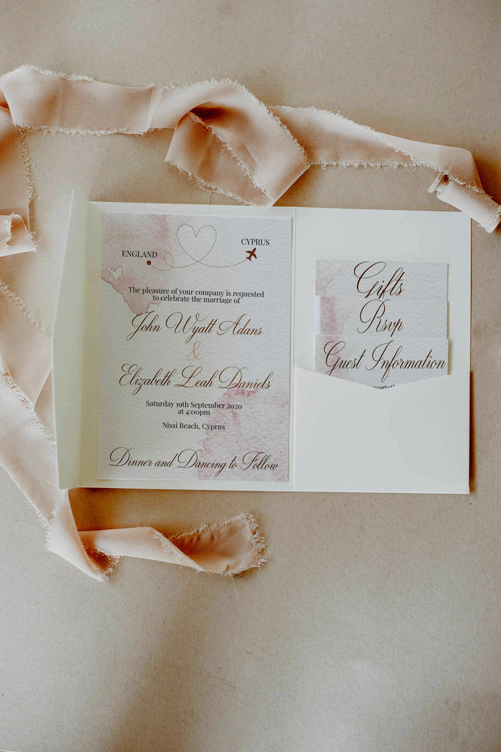 Destination Wedding Invitation - Blush Pink Destination Wedding Suite - Blush and Gold Destination Wedding Invitation - Wedding Abroad