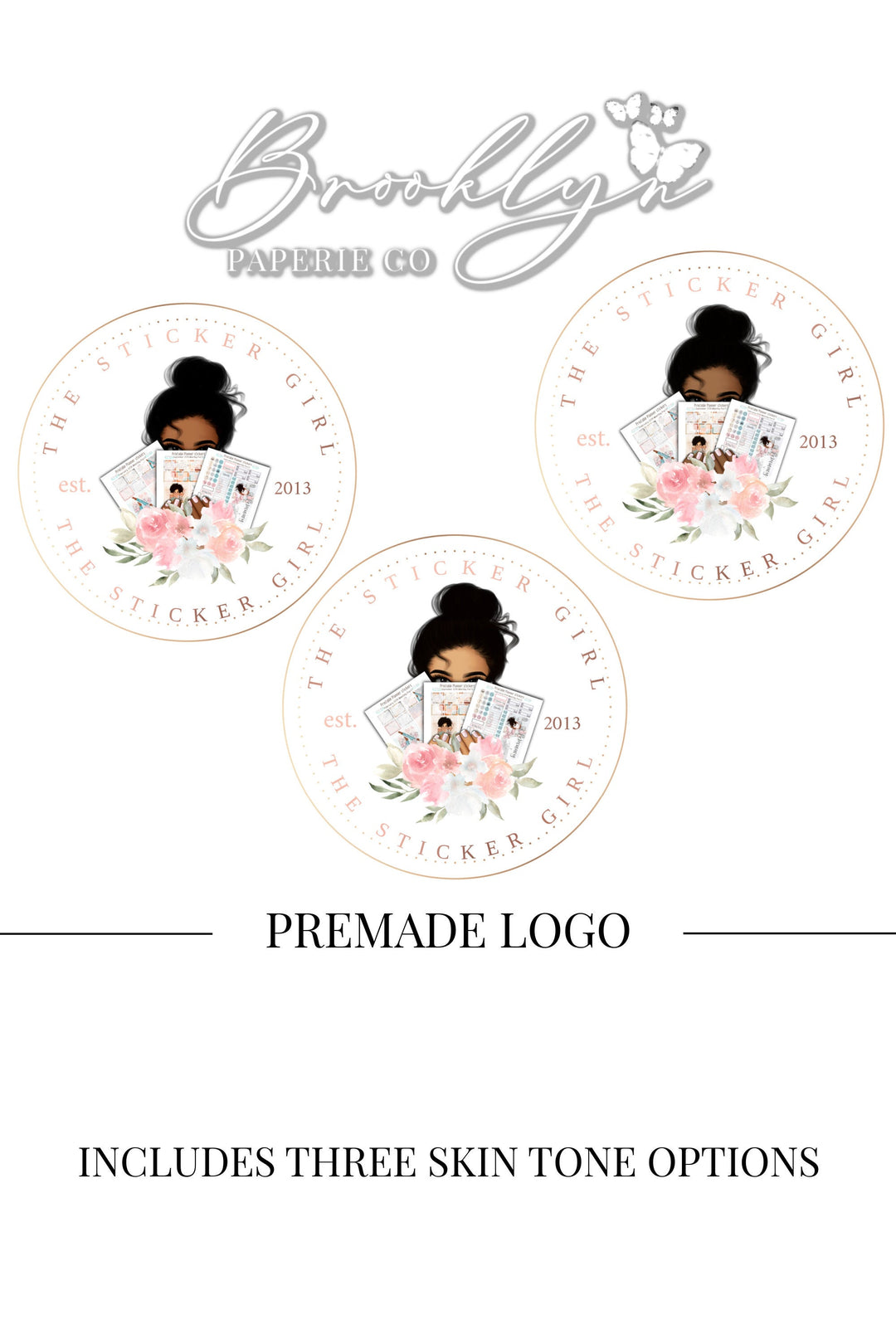 Sticker Maker Logo - Planner Sticker Designer Logo - Etsy Sticker Shop Logo - Planner Accessories Shop Logo - Sticker Crafter Premade Logo
