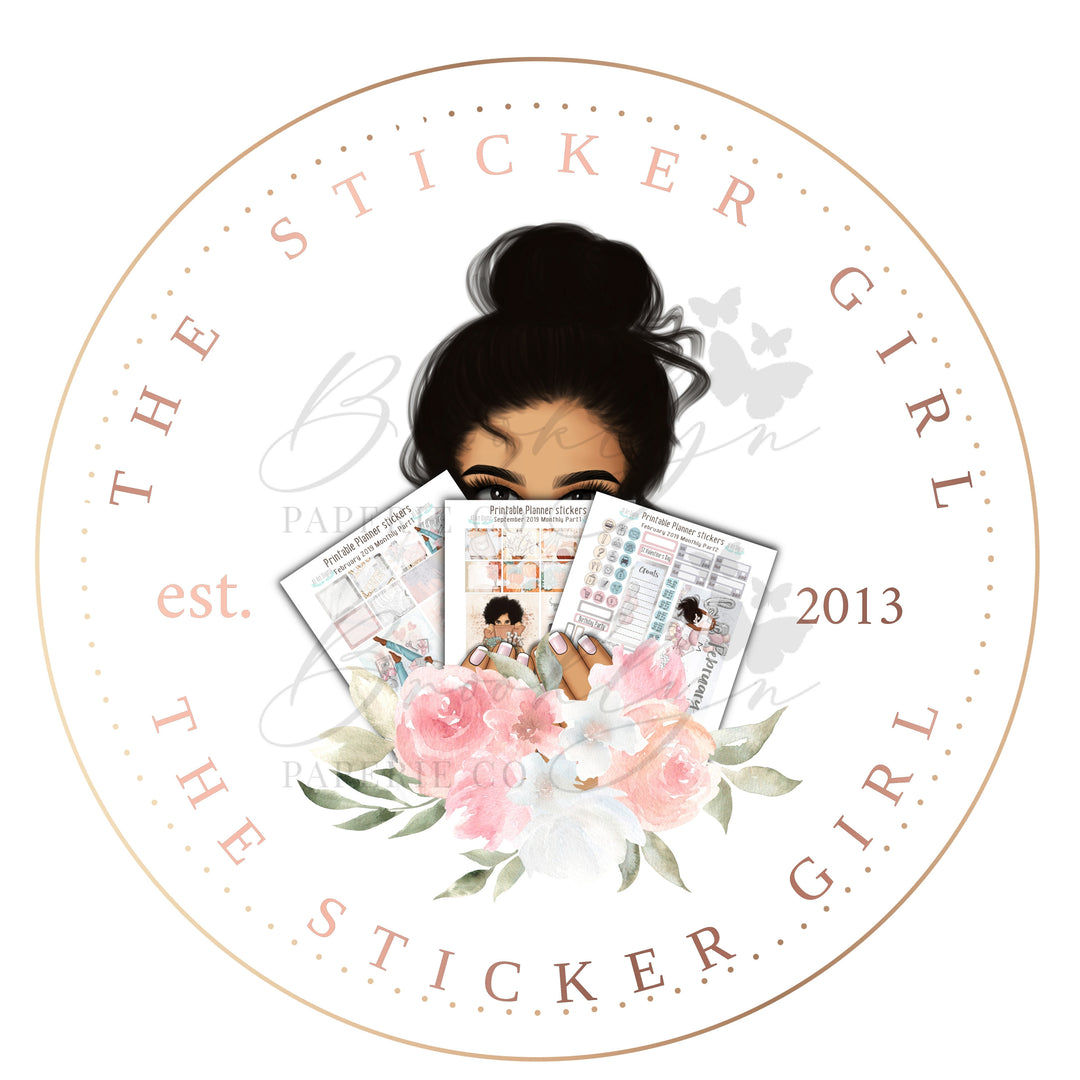 Sticker Maker Logo - Planner Sticker Designer Logo - Etsy Sticker Shop Logo - Planner Accessories Shop Logo - Sticker Crafter Premade Logo
