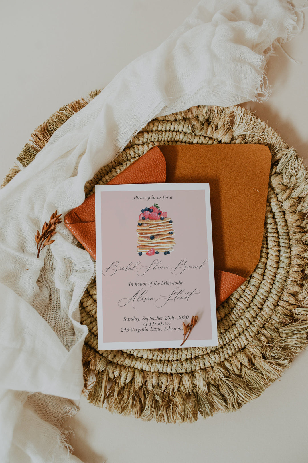 Bridal Shower Brunch Invitation - Girls Weekend Brunch Invitation - Bachelorette Brunch Invitation - Bridal Breakfast Party Invitation
