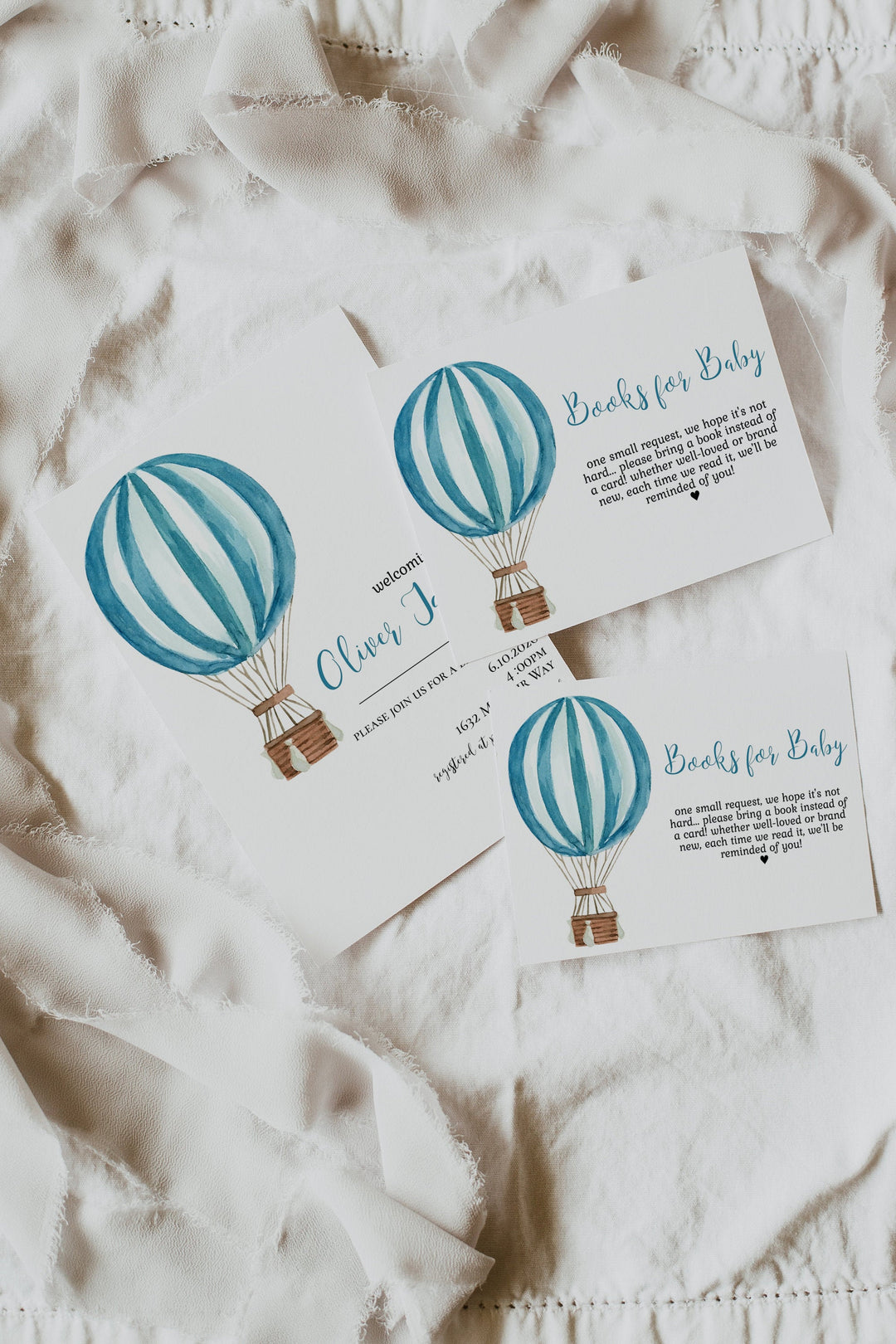 Hot Air Balloon Theme Baby Shower Invitation -  Boy Balloon Baby Sprinkle Invitation - Boy Baby Shower Invitation - Simple Invite Template