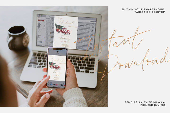 Christmas Party Invitation - Christmas Party Postcard - Holiday Party Invitation - Family Christmas Party Invitation - Christmas