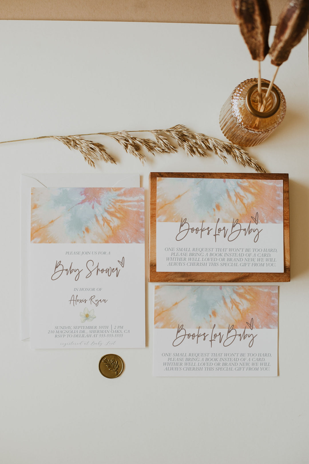 Multicolor Tie Dye Baby Shower Invitation - Neutral Boho Tie Dye Baby Shower Invitation - Rainbow Tie Dye Baby Shower Invitation - Tie Dye