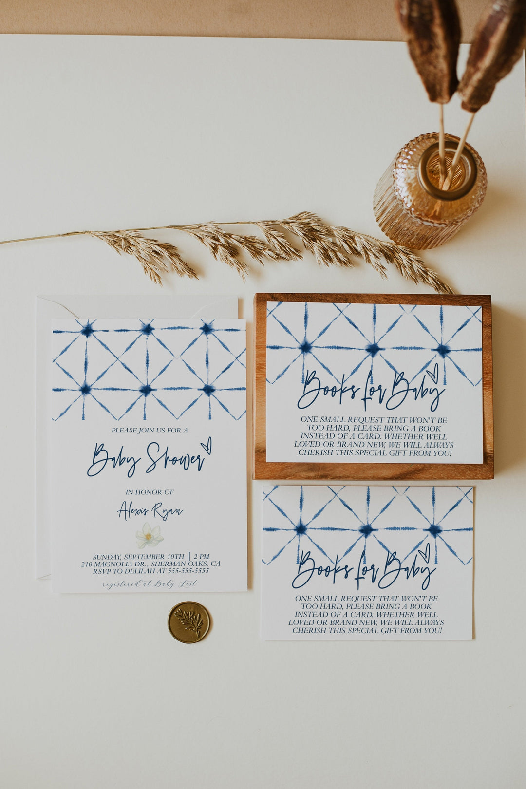 Indigo Tie Dye Baby Shower Invitation - Shibori Tie Dye Baby Shower Invitation - Dark Blue Bridal Shower Tie Dye Invitation - Tie Dye Invite