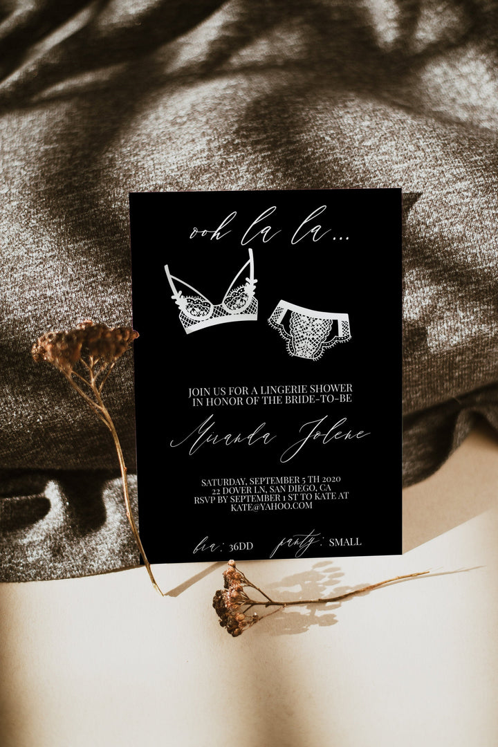 Bachelorette Lingerie Shower Invitation - Girls Night Lingerie Party - Bachelorette Party Invitations - Printable Bachelorette Invitations