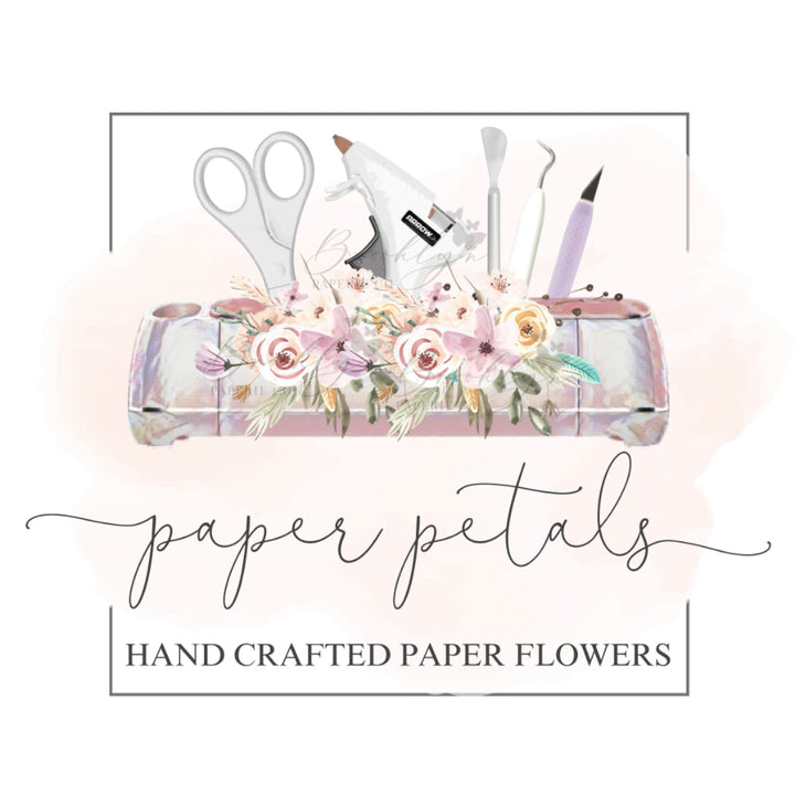 Paper Florist Logo - Paper Crafter Logo - Cricut Paper Flower Creator Logo - Cardstock Flower Maker Logo - Crafty Cricut Creator Logo - Logo