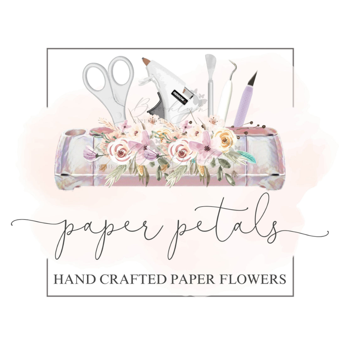 Paper Florist Logo - Paper Crafter Logo - Cricut Paper Flower Creator Logo - Cardstock Flower Maker Logo - Crafty Cricut Creator Logo - Logo