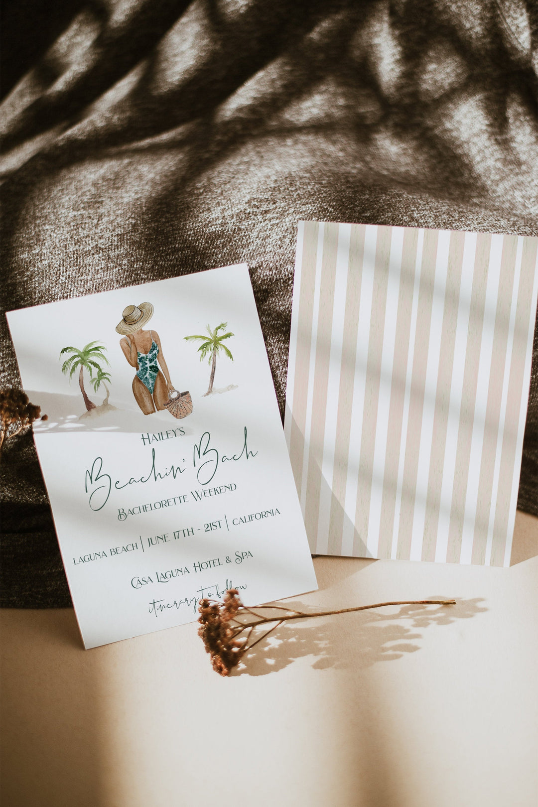 Beach Bachelorette Weekend Invitation - Beachin' Bach Invitation - Girls Trip Weekend Invitation - Beach Bachelorette Party Invitation
