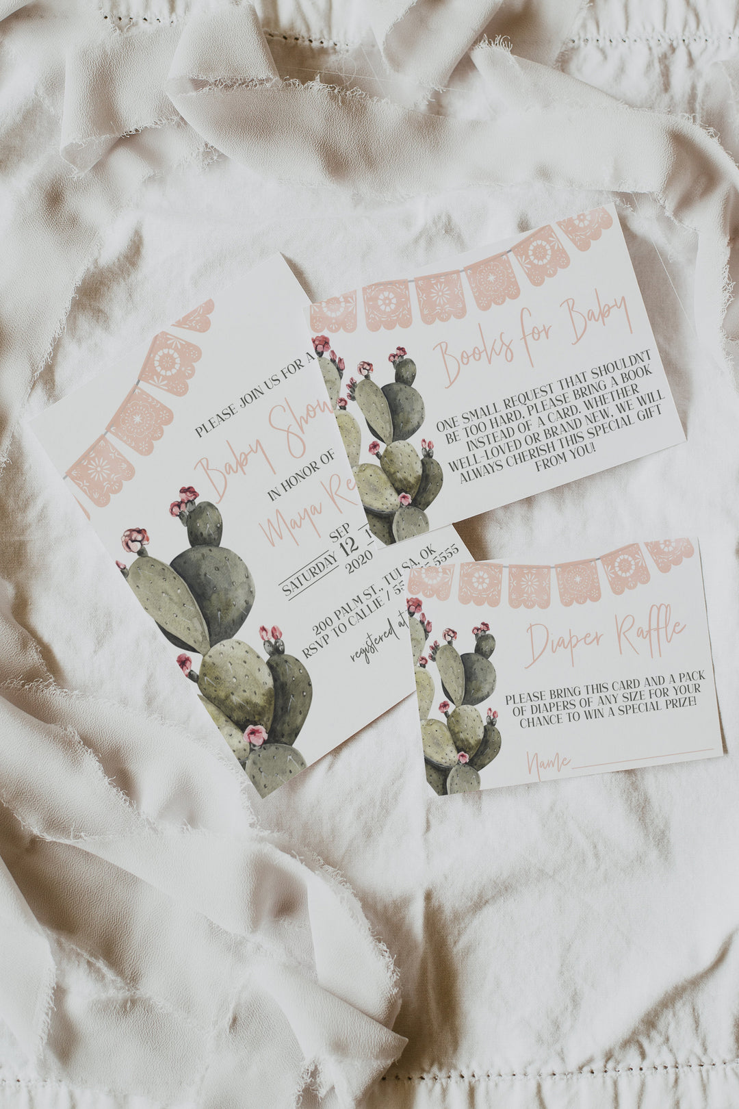 Pink Fiesta Baby Shower Invitation - Cactus Baby Shower Invitation - Baby Girl Fiesta Invitation - Taco Man Baby Shower Invitation - Cactus