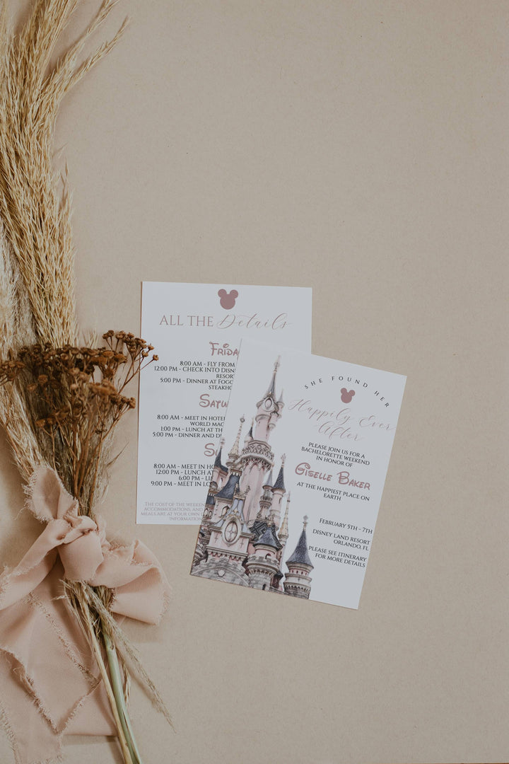 Theme Park Bachelorette Weekend Invitation - Castle Bridal Shower Invitation - Bachelorette Party Invitation - Princess Bachelorette Invite