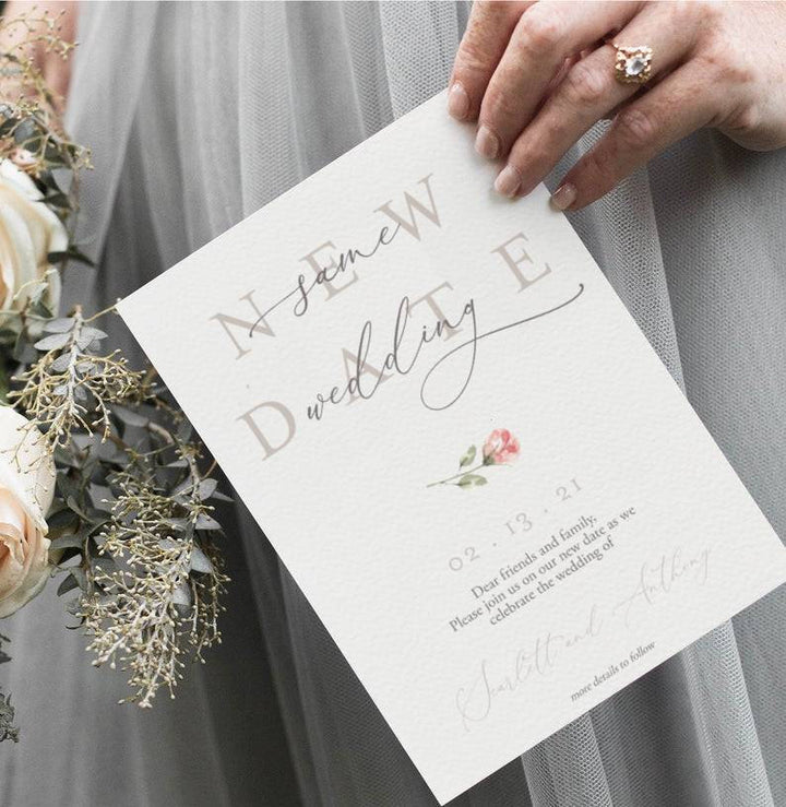 Wedding Reschedule Announcement - Wedding Postponement Announcement - Wedding Change the Date Card - Save the New Date Invitation - Postpone