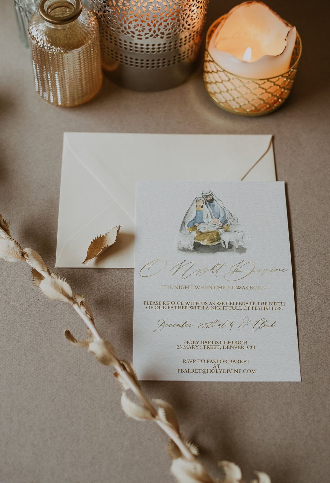 Religious Christmas Invitation - Church Christmas Party Invitation - Christian Christmas Invitation - Baby Jesus Christmas Invitation