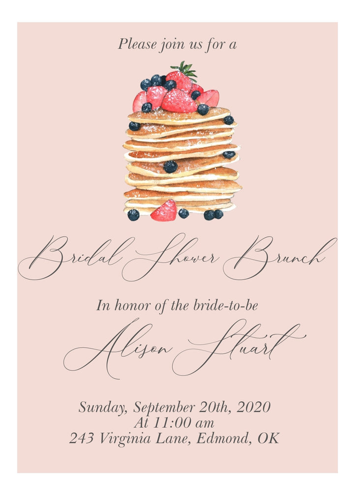 Bridal Shower Brunch Invitation - Girls Weekend Brunch Invitation - Bachelorette Brunch Invitation - Bridal Breakfast Party Invitation