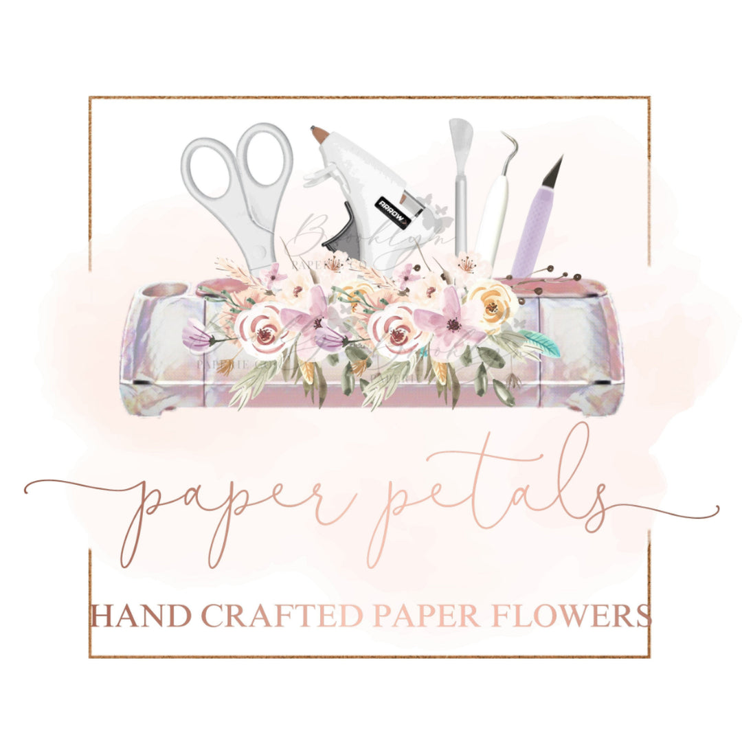 Paper Florist Logo - Paper Crafter Logo - Cricut Paper Flower Creator Logo - Cardstock Flower Maker Logo - Crafty Cricut Creator Logo - Logo