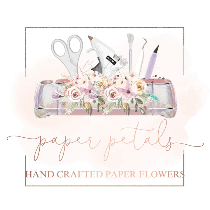 Paper Florist Logo - Paper Crafter Logo - Cricut Paper Flower Creator Logo - Cardstock Flower Maker Logo - Crafty Cricut Creator Logo - Logo