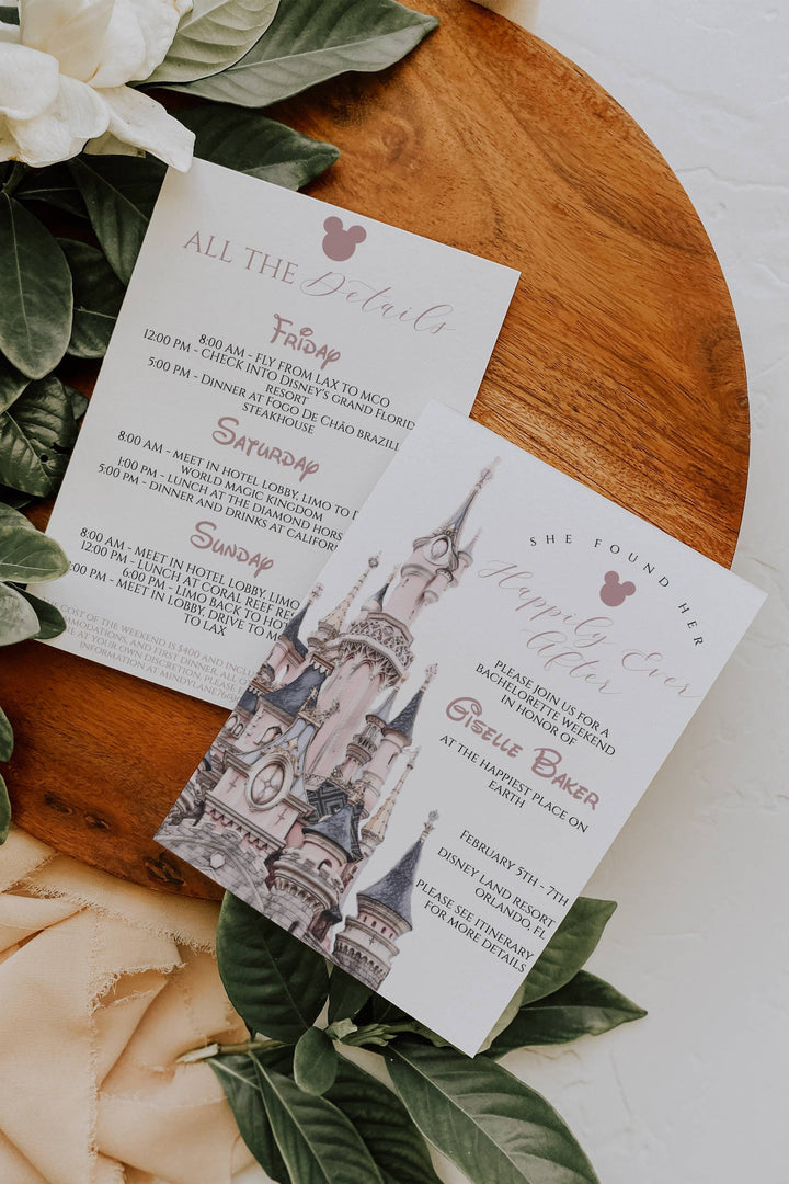 Theme Park Bachelorette Weekend Invitation - Castle Bridal Shower Invitation - Bachelorette Party Invitation - Princess Bachelorette Invite