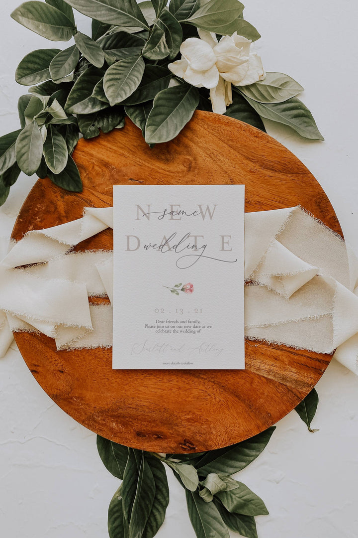 Wedding Reschedule Announcement - Wedding Postponement Announcement - Wedding Change the Date Card - Save the New Date Invitation - Postpone