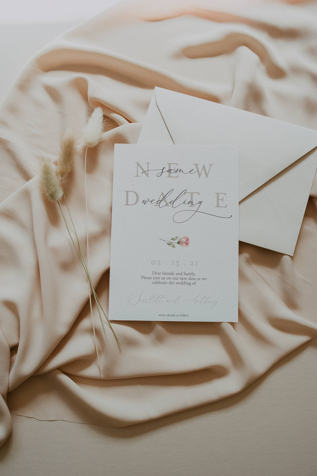 Wedding Reschedule Announcement - Wedding Postponement Announcement - Wedding Change the Date Card - Save the New Date Invitation - Postpone