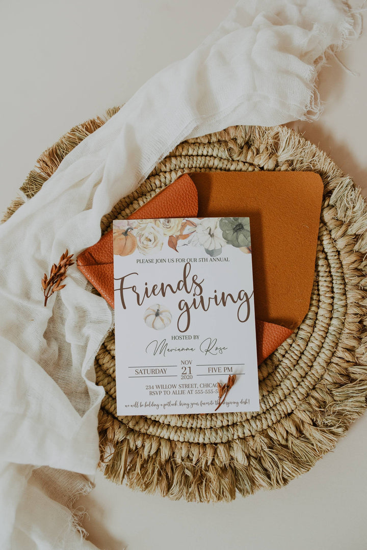 Friendsgiving Dinner Invitation - Friendsgiving Party Invitation - Thanksgiving Dinner Party Invitation - Friends Thanksgiving Party Invite