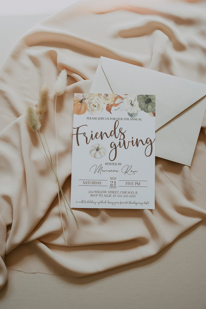 Friendsgiving Dinner Invitation - Friendsgiving Party Invitation - Thanksgiving Dinner Party Invitation - Friends Thanksgiving Party Invite