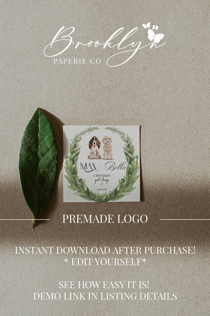 Pet Shop Logo - Pet Boutique Premade Logo - Dog Walker Premade Logo - Doggy Daycare Logo - Dog Sitter Logo - Dog Groomer Logo - Premade Logo