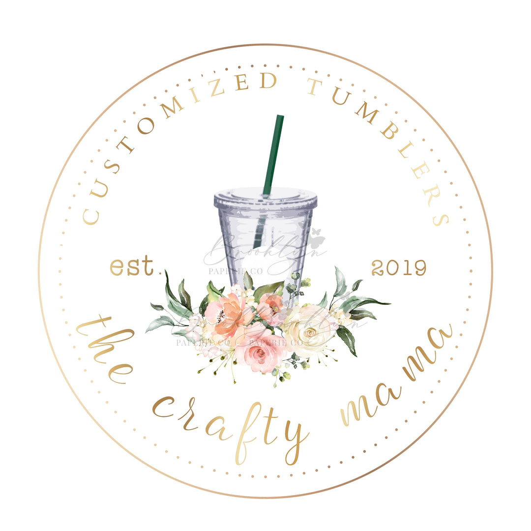 Vinyl Designer Logo - Cricut Designer Logo - Tumbler Designer Logo - Starbucks Cup Logo - Cricut Business Logo - Crafty Business Logo