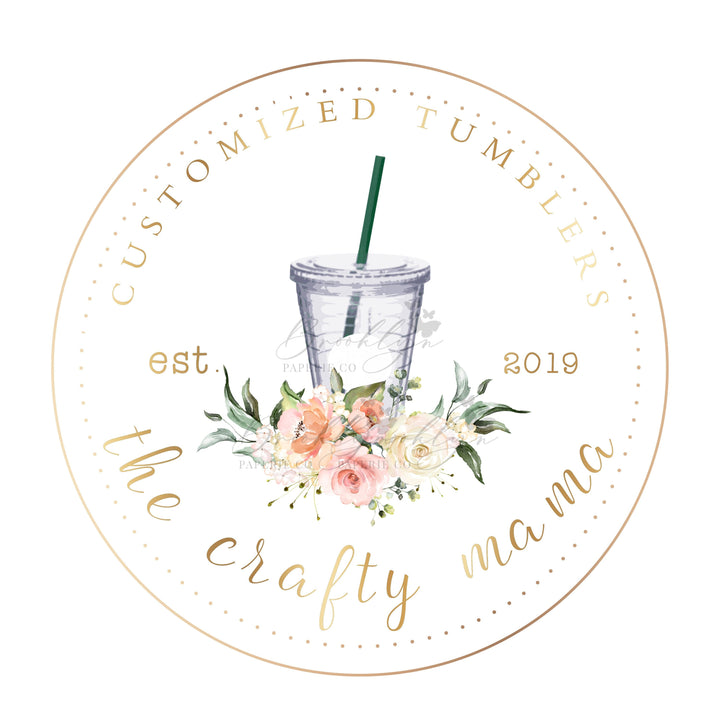 Vinyl Designer Logo - Cricut Designer Logo - Tumbler Designer Logo - Starbucks Cup Logo - Cricut Business Logo - Crafty Business Logo