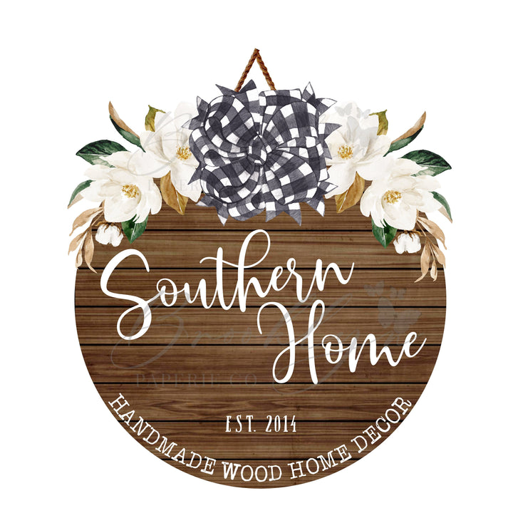 Farmhouse Welcome Sign Business Logo - Rustic Farmhouse Home Decor Business Logo - Circular Wood Sign Business Logo - Wood Crafter Logo