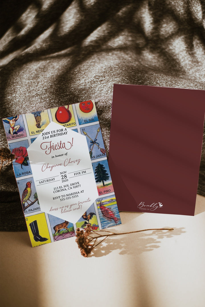 Loteria Birthday Invitation - Mexican Loteria Birthday Theme Invitation - Loteria Mexican Fiesta Birthday Invitation - Loteria Cumpleanos
