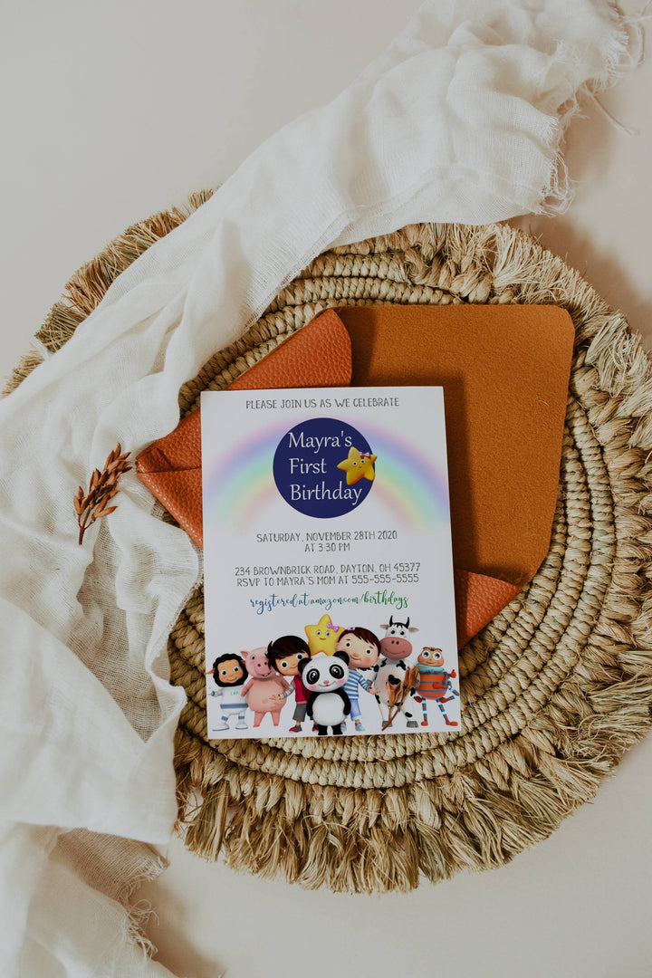 Little Baby Bum Birthday Invitation - Little Baby Bum Editable Invitation - Cocomelon Birthday Invitation - Toddler Youtube Cartoon Invite