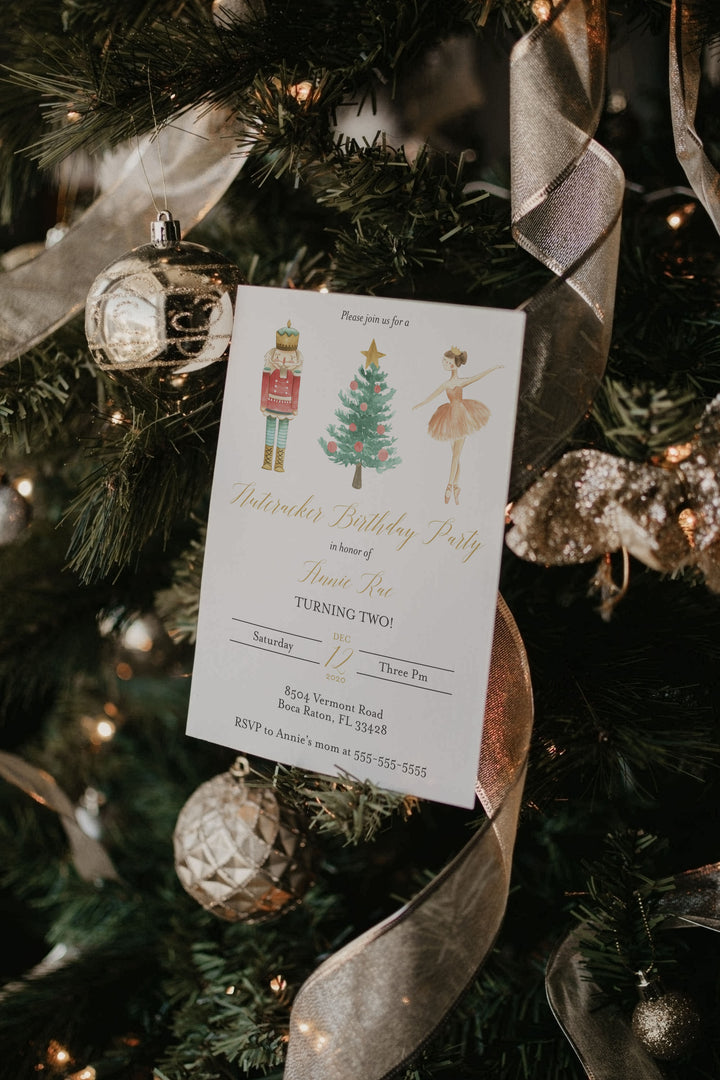 Nutcracker Birthday Party Invitation - Girls Christmas Birthday Party Invitation - The Nutcracker Birthday Invitation - Christmas Birthday