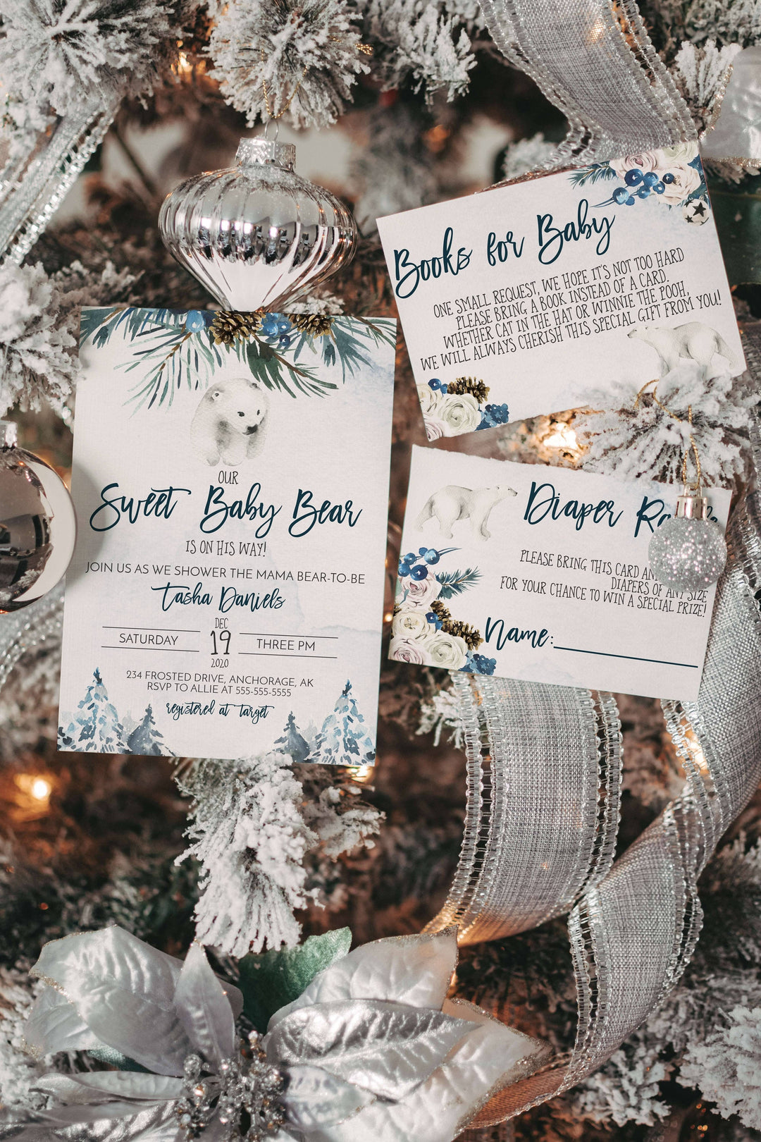 Boho Holiday Suite Invitation Mockup - Christmas Invitation Suite Mockup - Boho Winter Invitation Suite Mockup - Winter Baby Shower Mockup
