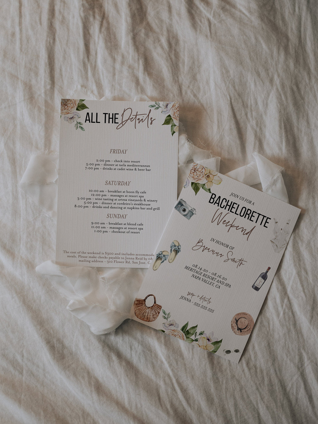 Simple Boho Invitation Mockup - Double 5x7 Invitation Mockup - Double Sided 5x7 Invitation Mockup - Boho 5x7 Stationary Mockup - Moody Mock