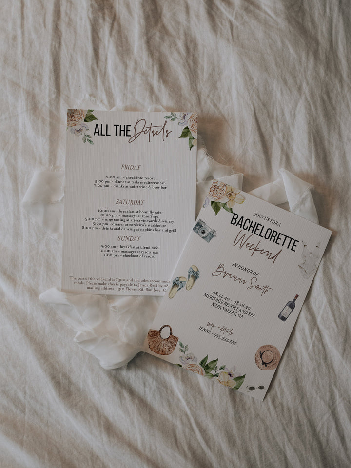 Simple Boho Invitation Mockup - Double 5x7 Invitation Mockup - Double Sided 5x7 Invitation Mockup - Boho 5x7 Stationary Mockup - Moody Mock