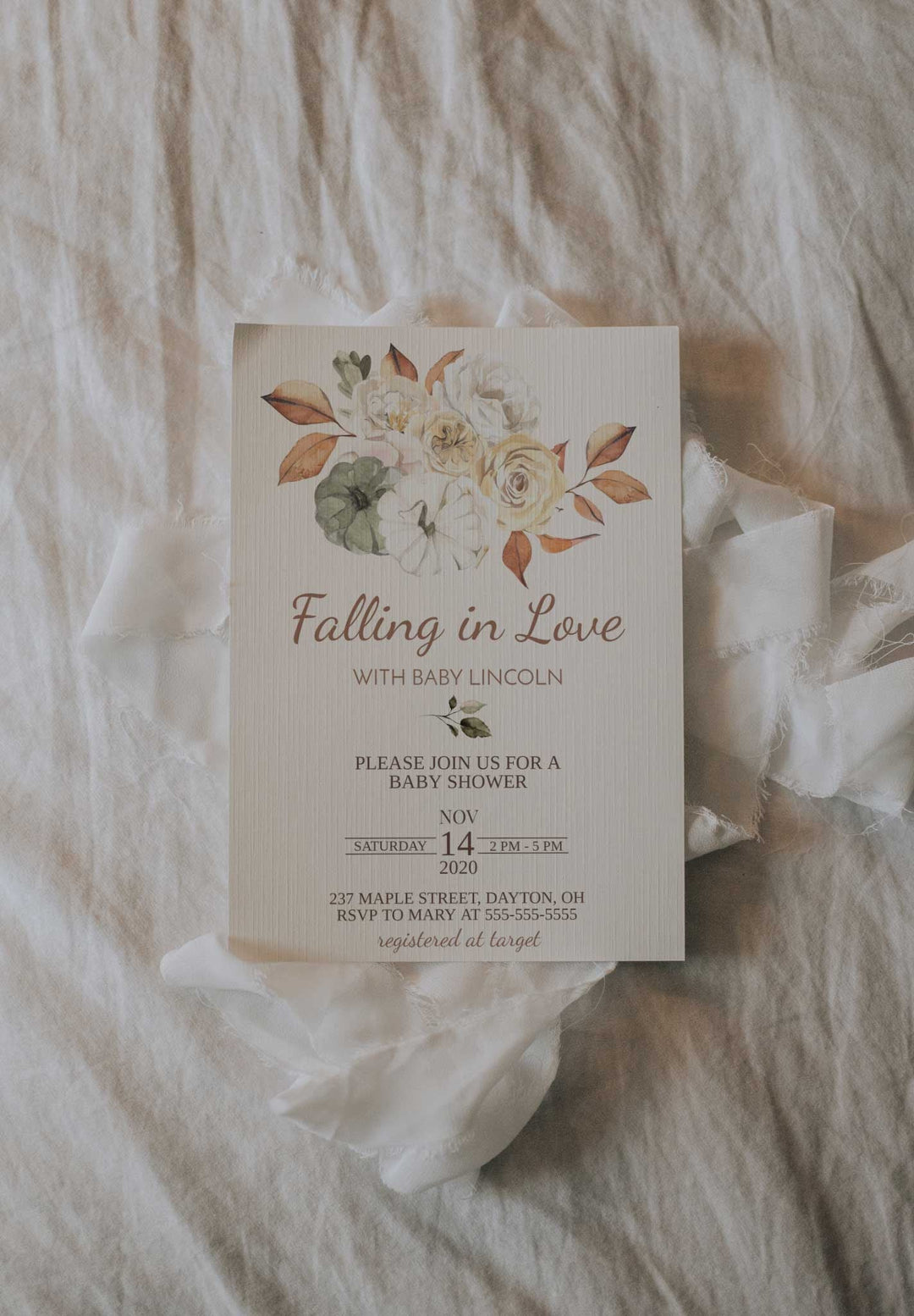 Simple Boho 5x7 Invitation Mockup - Individual 5x7 Invitation Mockup - Minimalist Boho 5x7 Invitation Mockup - Modern Boho 5x7 Invite Mockup