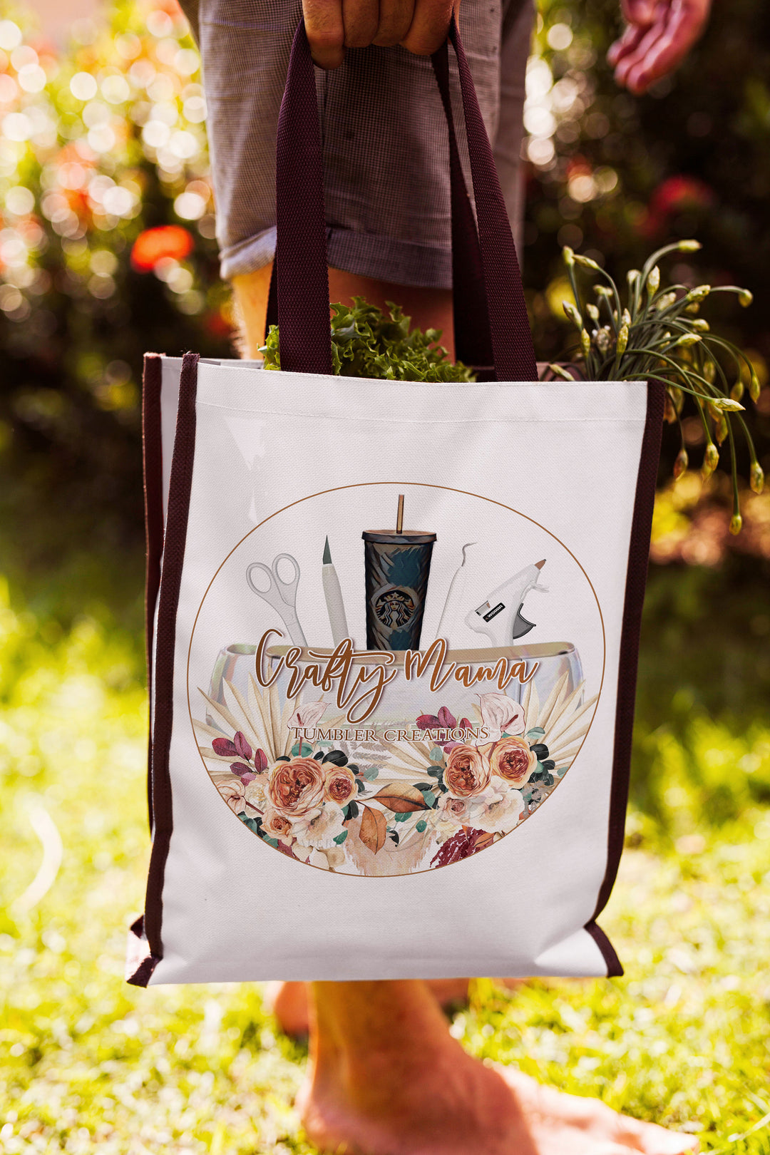 Boho Tumbler Crafter Logo - Boho Pampas Grass Crafty Logo Design - Tumbler Designer Crafter Logo - Boho Modern Tumbler Creator Logo - Cricut