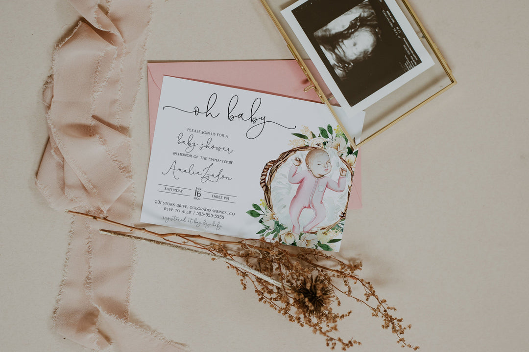 Baby Girl Baby Shower Invitation - Simple Girl Baby Shower Invitation - COVID Baby Shower Invitation - Baby Girl Baby Shower Evite Instant