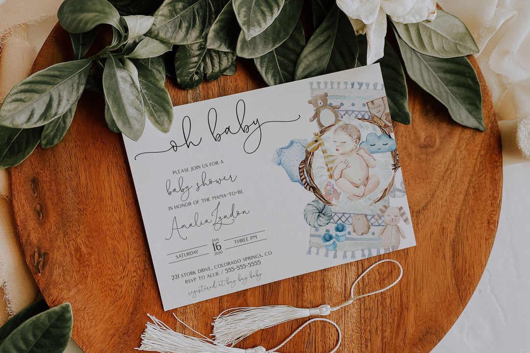 Baby Boy Baby Shower Invitation - Simple Boy Baby Shower Invitation - COVID Baby Shower Invitation - Baby Boy Baby Shower Evite Instant