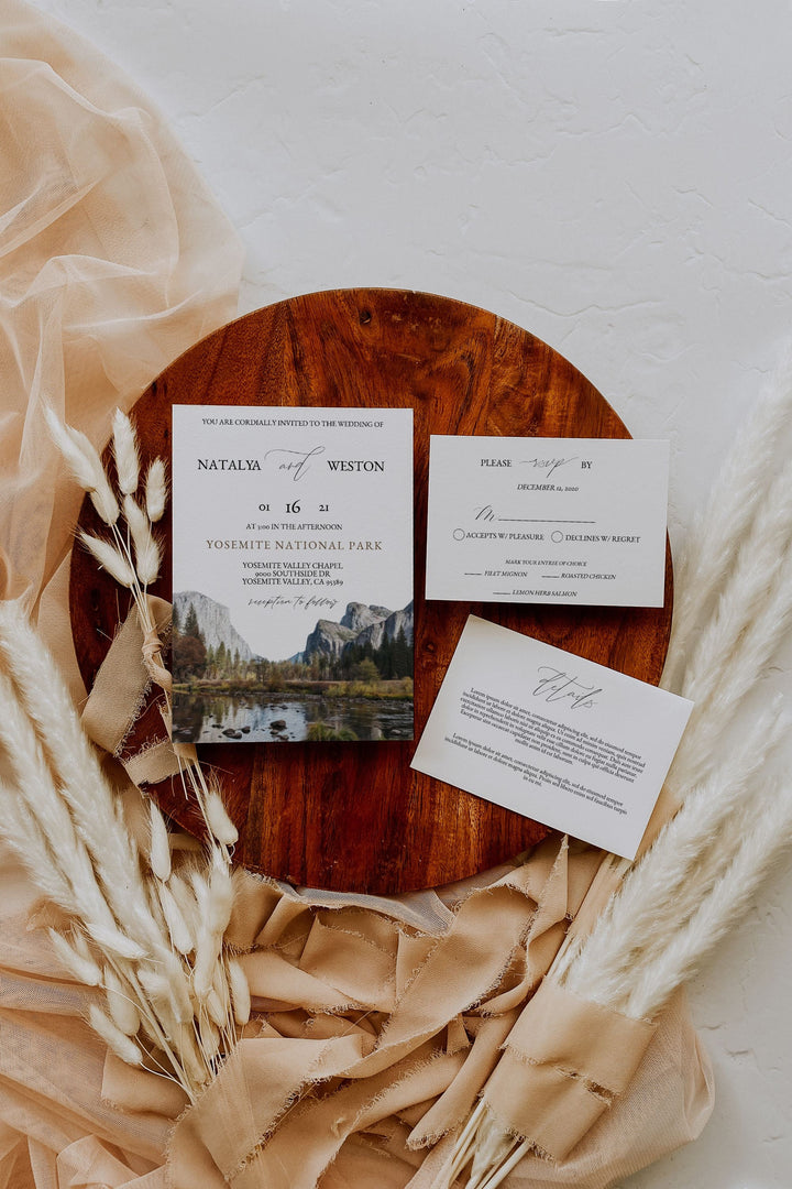 Yosemite Valley Destination Wedding Suite - Yosemite National Park Wedding Invitation - Yosemite Wedding Invitation - Yosemite Destination